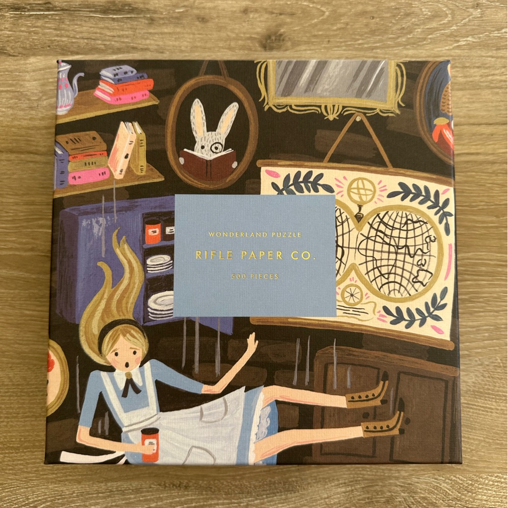 Rifle Paper Co. Wonderland Puzzle - Blue and Brown